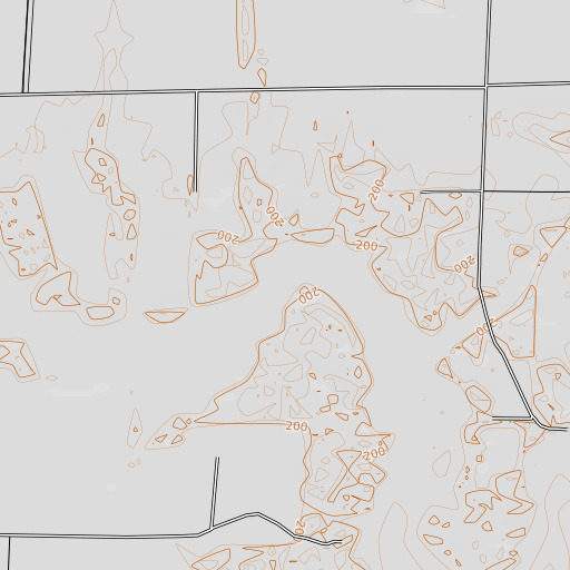 OpenTopoMap map of Pecan Bayou, AR