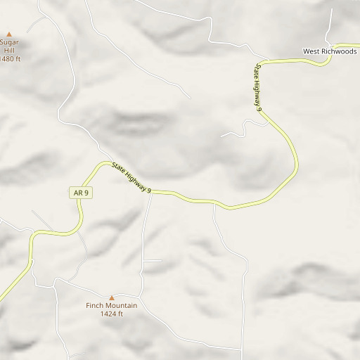 OpenStreetMap map of Pelahan Hollow, AR