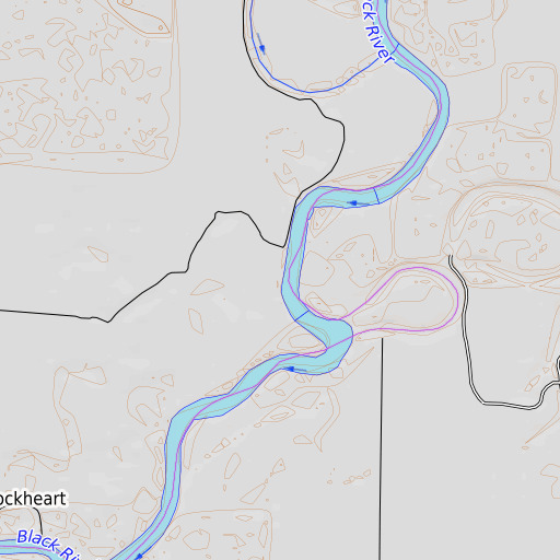 OpenTopoMap map of Perkins Bend, AR
