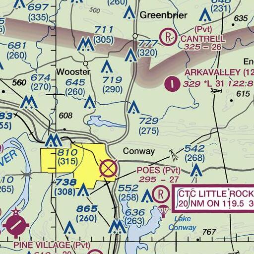 FAA VFR chart of Pickle Gap Creek, AR