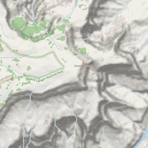 OpenStreetMap map of Great Thumb Mesa, AZ