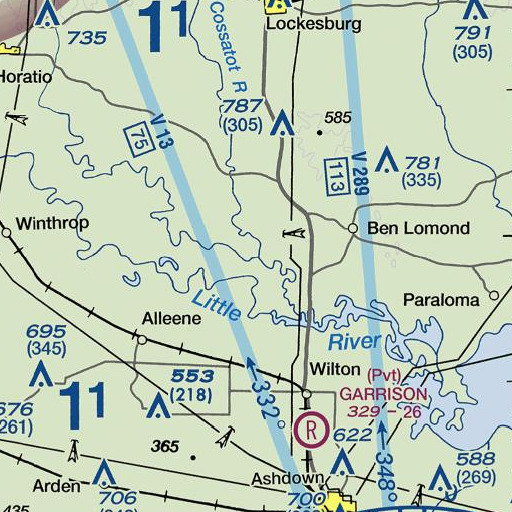 FAA VFR chart of Pond Creek, AR