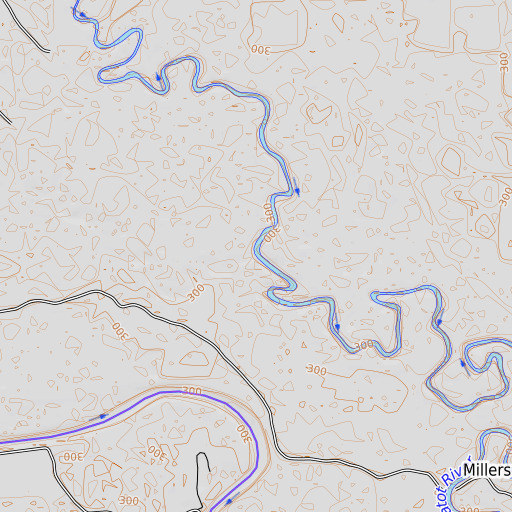 OpenTopoMap map of Pond Creek, AR