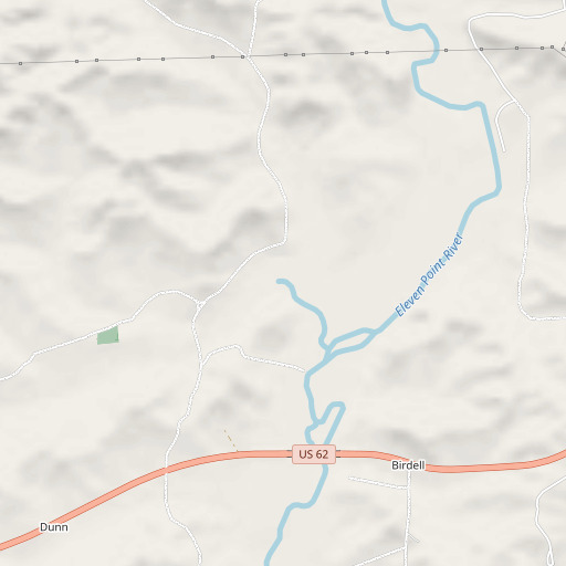OpenStreetMap map of Powell Creek, AR