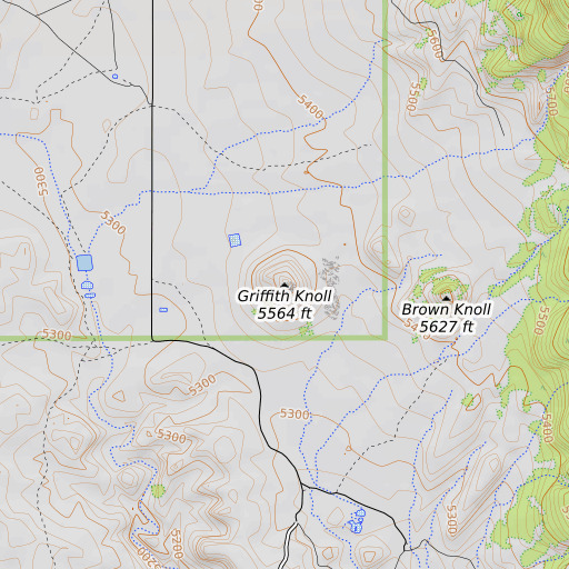 OpenTopoMap map of Griffith Knoll, AZ