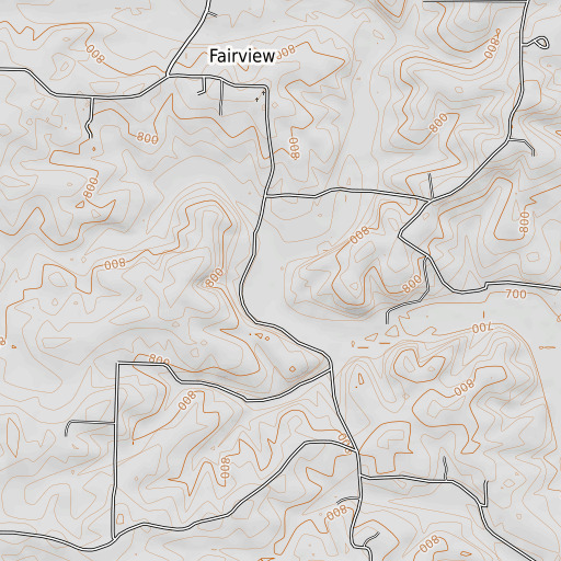 OpenTopoMap map of Raney Branch, AR