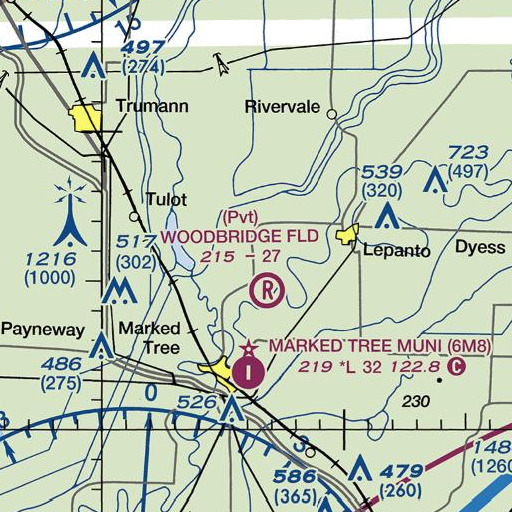 FAA VFR chart of Red Oak School, AR