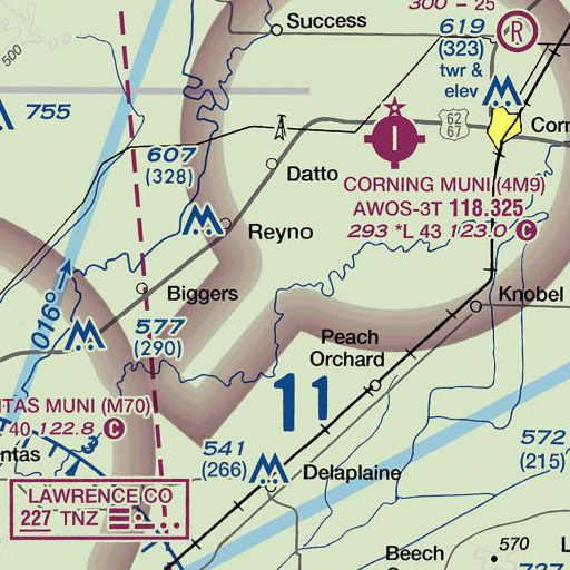 FAA VFR chart of Roach Point, AR