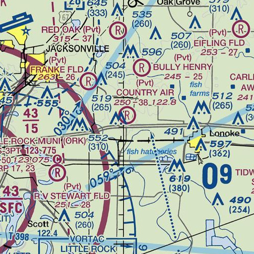 FAA VFR chart of Robinson School, AR