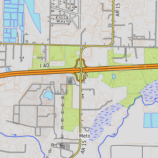 OpenTopoMap map of Robinson School, AR