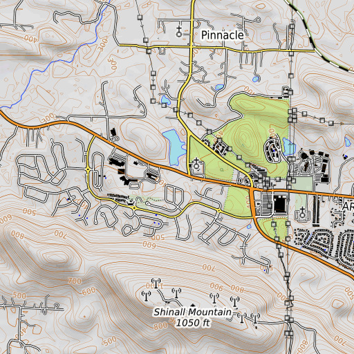 OpenTopoMap map of Robinson School, AR