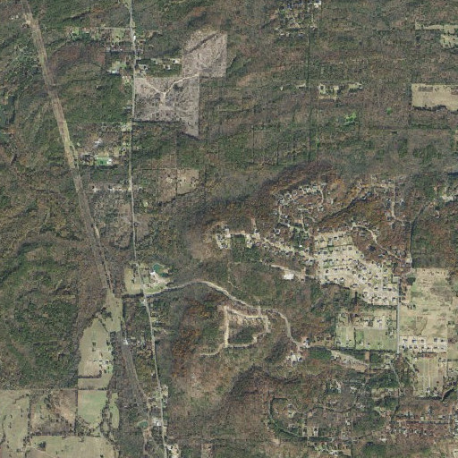 Aerial imagery of Round Mountain, AR