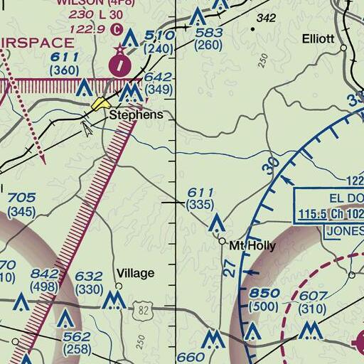 FAA VFR chart of Sand Creek, AR