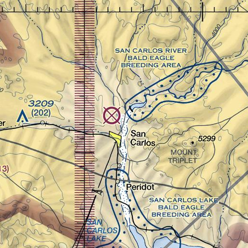 FAA VFR chart of Hackberry Creek, AZ