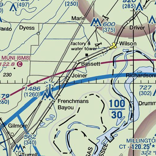 FAA VFR chart of Shawnee School, AR