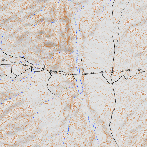 OpenTopoMap map of Hackberry Spring, AZ