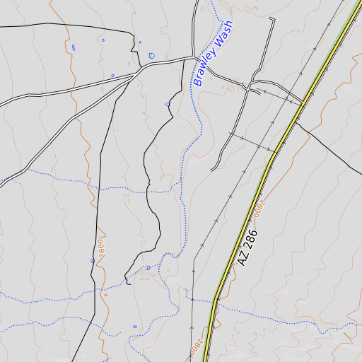 OpenTopoMap map of Alambre Wash, AZ