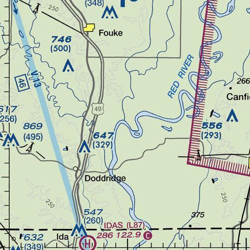 FAA VFR chart of Slay Bend, AR