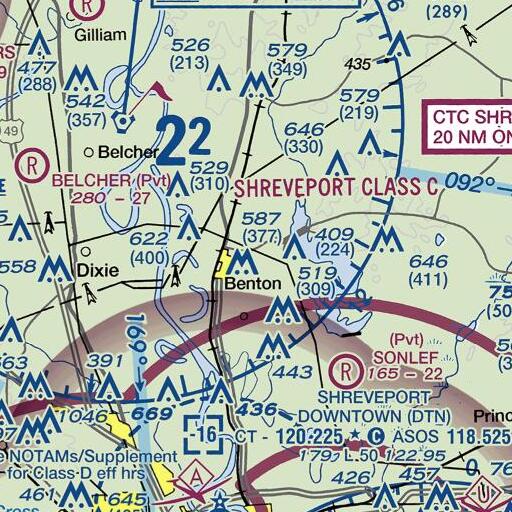 FAA VFR chart of Benton Elementary School, LA