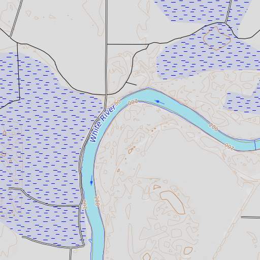 OpenTopoMap map of Stalcup Bend, AR