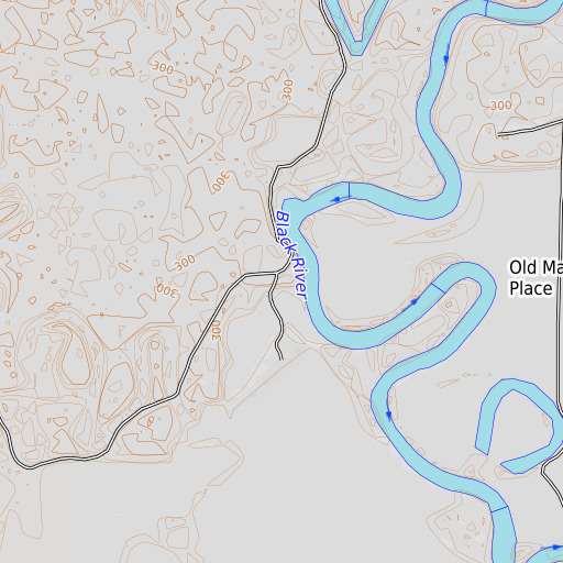 OpenTopoMap map of Stalling Bend, AR