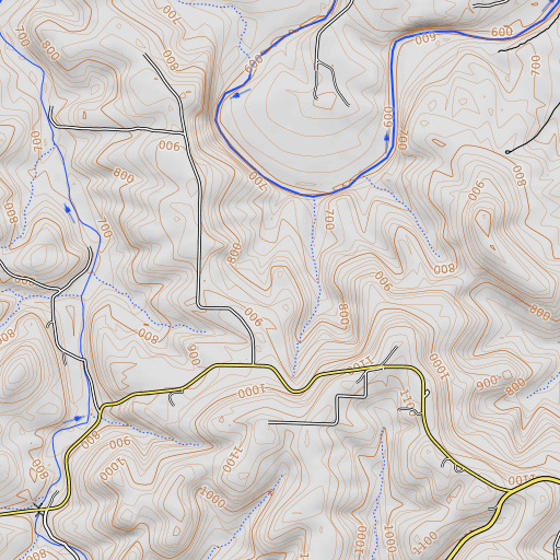 OpenTopoMap map of Standing Rock, AR