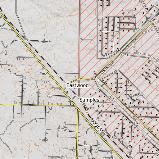OpenTopoMap map of Stark Gate, AR