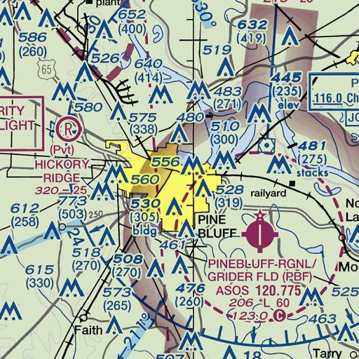 FAA VFR chart of Sunshine School, AR