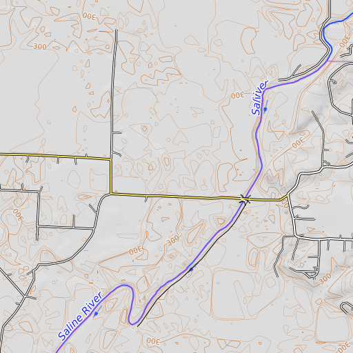 OpenTopoMap map of Trace Creek, AR