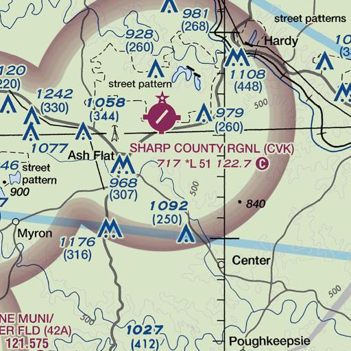FAA VFR chart of Turkey Creek, AR