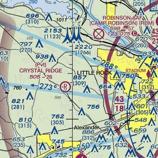 FAA VFR chart of Two Springs, AR