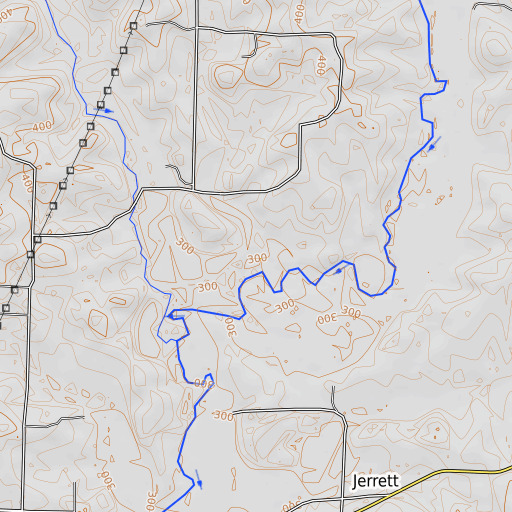 OpenTopoMap map of Waldron Creek, AR