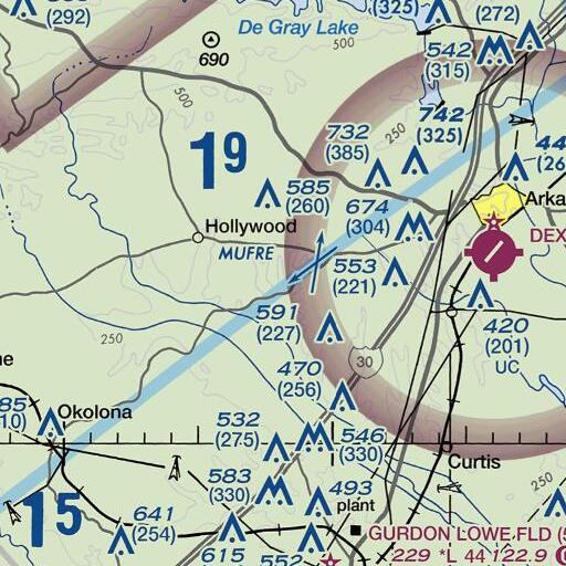 FAA VFR chart of Walnut Branch, AR