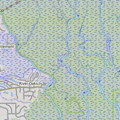 OpenTopoMap map of Flea Point, LA