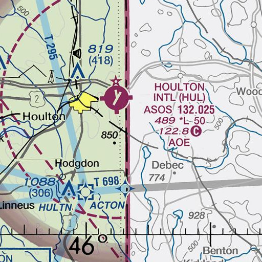 FAA VFR chart of MacDonald Brook, ME