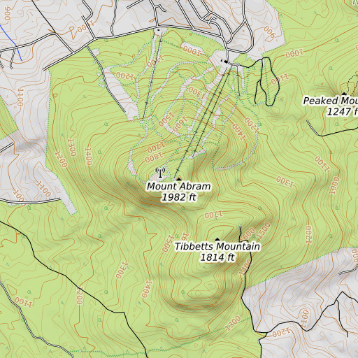 OpenTopoMap map of Mount Abram, ME