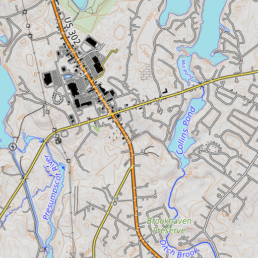 OpenTopoMap map of Arlington School, ME