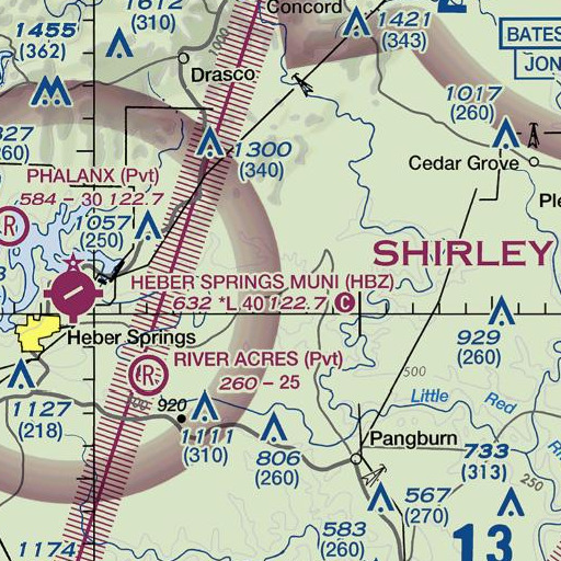 FAA VFR chart of Webster Branch, AR