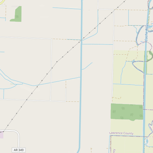 OpenStreetMap map of West Cache River Slough, AR