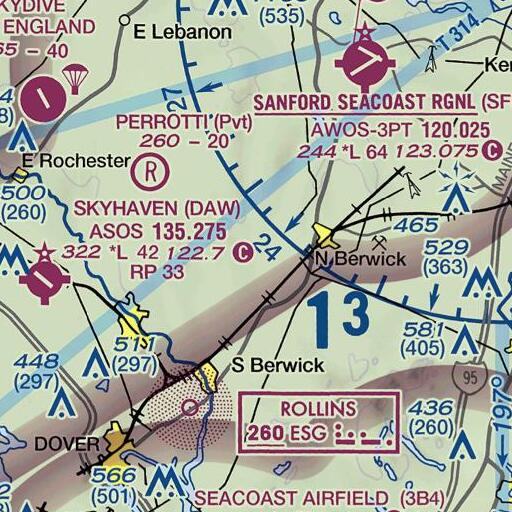FAA VFR chart of Beaver Dam, ME
