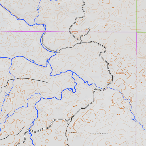 OpenTopoMap map of Beaver Pond Brook, ME