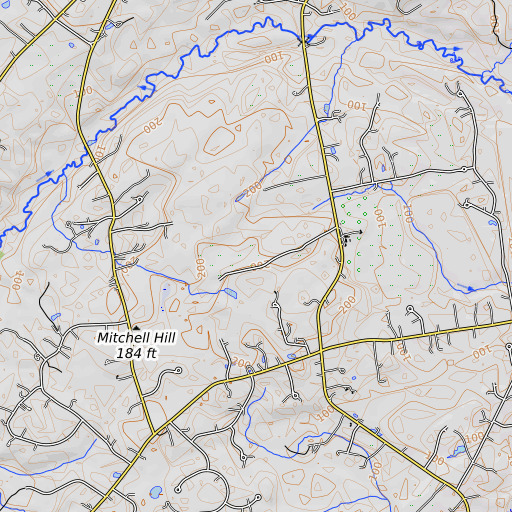OpenTopoMap map of Beech Ridge, ME