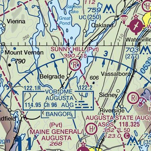 FAA VFR chart of Belgrade Stream, ME