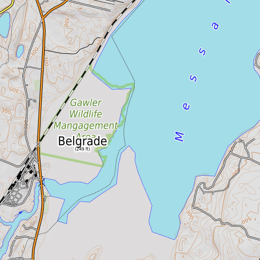 OpenTopoMap map of Belgrade Stream, ME