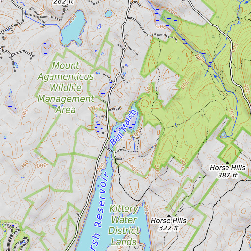 OpenTopoMap map of Bell Marsh, ME