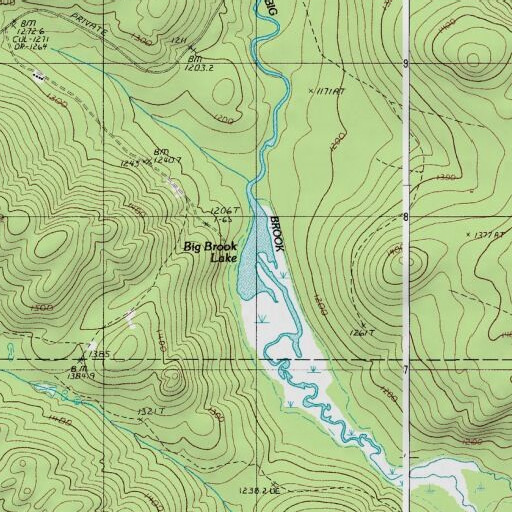 USGS 24K topo map of Big Brook Lake, ME