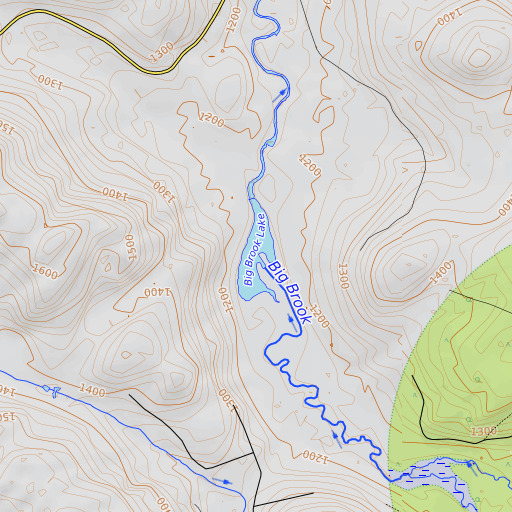 OpenTopoMap map of Big Brook Lake, ME