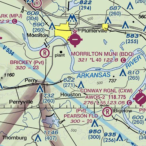 FAA VFR chart of White Branch, AR