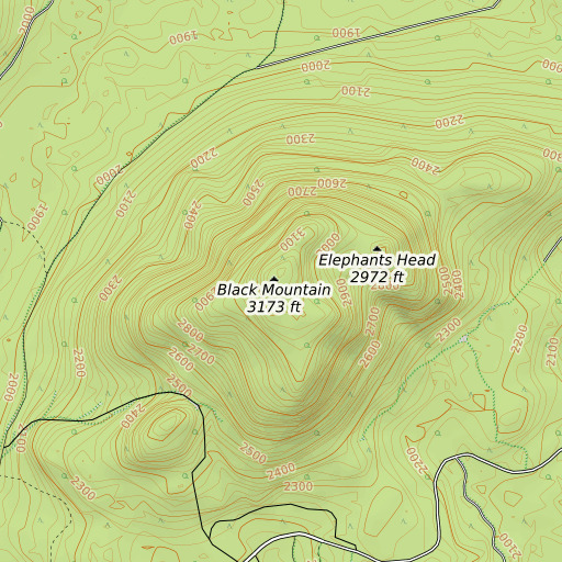 OpenTopoMap map of Black Mountain, ME