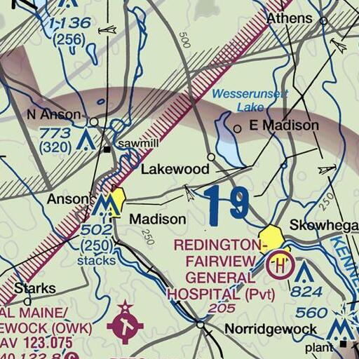 FAA VFR chart of Blackwell Hill, ME